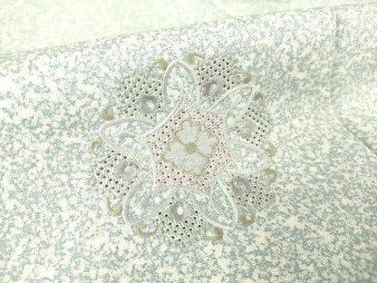 平和屋着物▽中国三大刺繍 スワトウ刺繍 汕頭刺繍 総刺繍 訪問着 単衣 正倉院花文 たたき染め 金糸 正絹 逸品 DAAT9486az