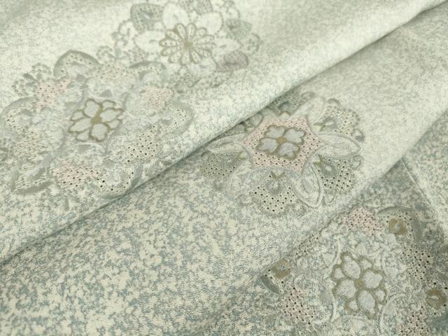平和屋着物▽中国三大刺繍 スワトウ刺繍 汕頭刺繍 総刺繍 訪問着 単衣 正倉院花文 たたき染め 金糸 正絹 逸品 DAAT9486az