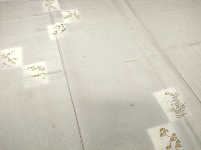 平和屋着物▽訪問着　単衣　刺繍　色紙花文　蛍暈し　金彩　正絹　逸品　DAAT9487az