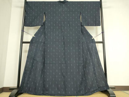 平和屋着物▽上質な紬 単衣 絣文 正絹 逸品 DAAT9488az