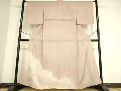 平和屋着物▽訪問着 無双 紗袷 紋紗×絽 草花文 暈し染め 正絹 逸品 未使用 DAAT9489az