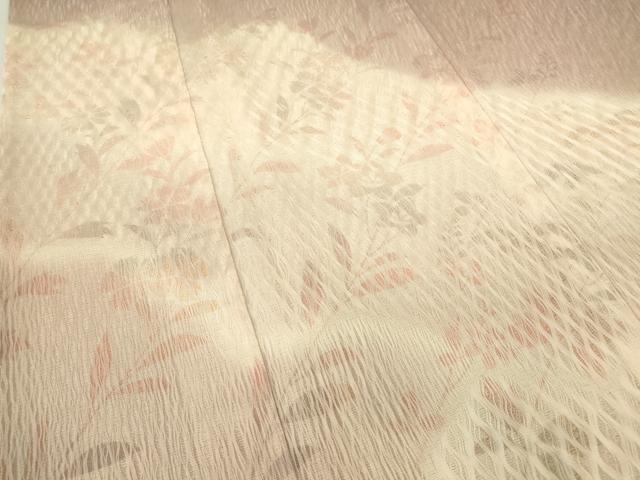 平和屋着物▽訪問着 無双 紗袷 紋紗×絽 草花文 暈し染め 正絹 逸品 未使用 DAAT9489az