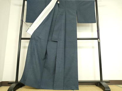 平和屋着物▽本塩沢　単衣　変わり縞　塩沢絣　110亀甲　証紙付き　正絹　逸品　未使用　DAAT9491az