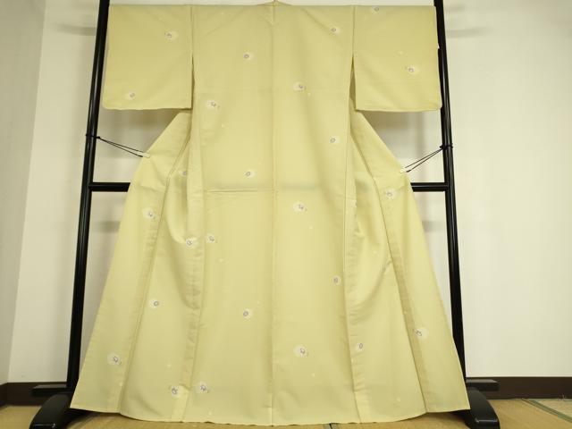 平和屋着物▽服飾評論家　市田ひろみ　小紋　単衣　雪輪宝尽くし文　洗える着物　未使用　DAAT9492az