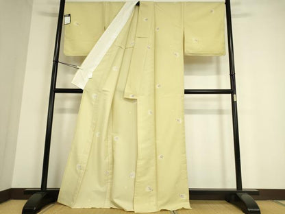 平和屋着物▽服飾評論家　市田ひろみ　小紋　単衣　雪輪宝尽くし文　洗える着物　未使用　DAAT9492az