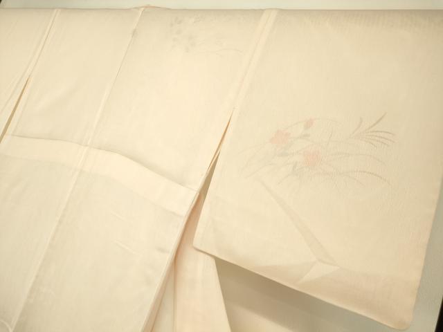 平和屋着物▽訪問着 無双 紗袷 紋紗×絽 萩に桔梗 銀彩 正絹 逸品 DAAT9493az