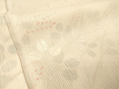 平和屋着物▽訪問着 無双 紗袷 紋紗×絽 萩に桔梗 銀彩 正絹 逸品 DAAT9493az