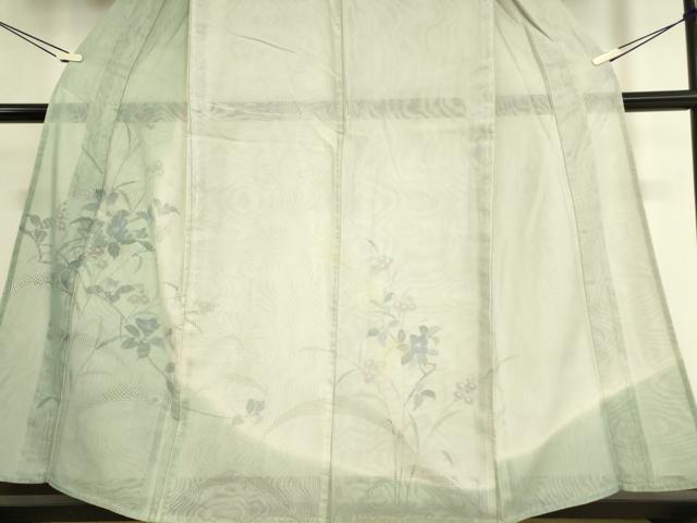 平和屋着物▽中国三大刺繍 スワトウ刺繍 汕頭刺繍 訪問着 無双 紗袷 紗×紗 草花文 手描き 暈し染め 正絹 逸品 DAAT9494az