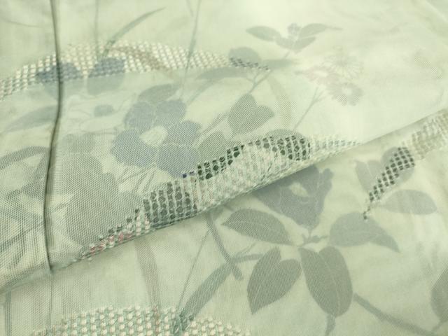 平和屋着物▽中国三大刺繍 スワトウ刺繍 汕頭刺繍 訪問着 無双 紗袷 紗×紗 草花文 手描き 暈し染め 正絹 逸品 DAAT9494az