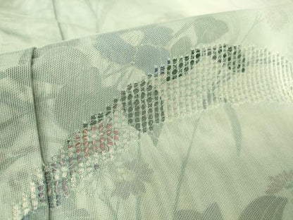平和屋着物▽中国三大刺繍 スワトウ刺繍 汕頭刺繍 訪問着 無双 紗袷 紗×紗 草花文 手描き 暈し染め 正絹 逸品 DAAT9494az
