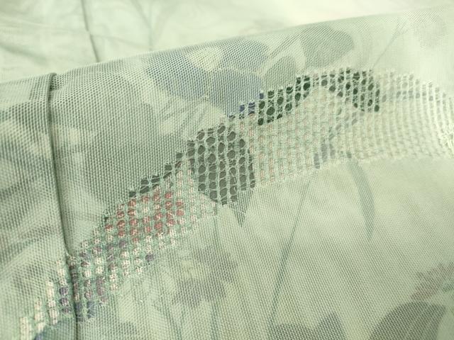 平和屋着物▽中国三大刺繍 スワトウ刺繍 汕頭刺繍 訪問着 無双 紗袷 紗×紗 草花文 手描き 暈し染め 正絹 逸品 DAAT9494az
