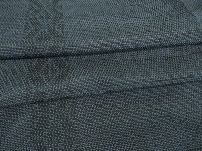 平和屋着物▽本塩沢 単衣 幾何学間道 110亀甲 正絹 逸品 DAAT9495az