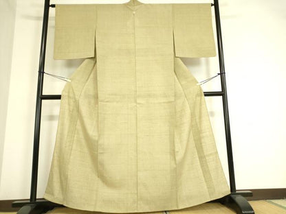 平和屋着物▽生紬 単衣 木蘭色 正絹 逸品 DAAT9496az