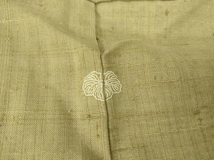 平和屋着物▽生紬 単衣 木蘭色 正絹 逸品 DAAT9496az