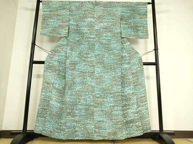 平和屋着物▽上質な小紋 単衣 霞文 正絹 逸品 DAAT9498az
