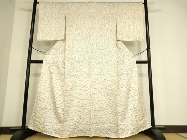 平和屋着物▽上質な小紋　単衣　芝文　正絹　逸品　DAAT9500az
