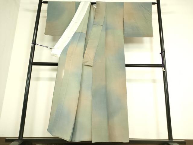 平和屋着物▽染色作家　斉藤三才　小紋　単衣　霞文　暈し染め　正絹　逸品　DAAT9505az
