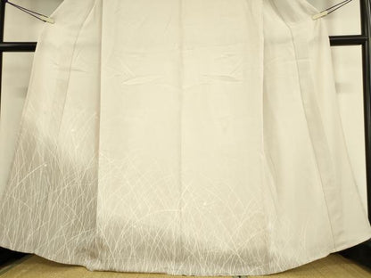 平和屋着物▽訪問着 単衣 駒刺繍 露芝文 暈し染め 銀彩 正絹 逸品 DAAT9506az