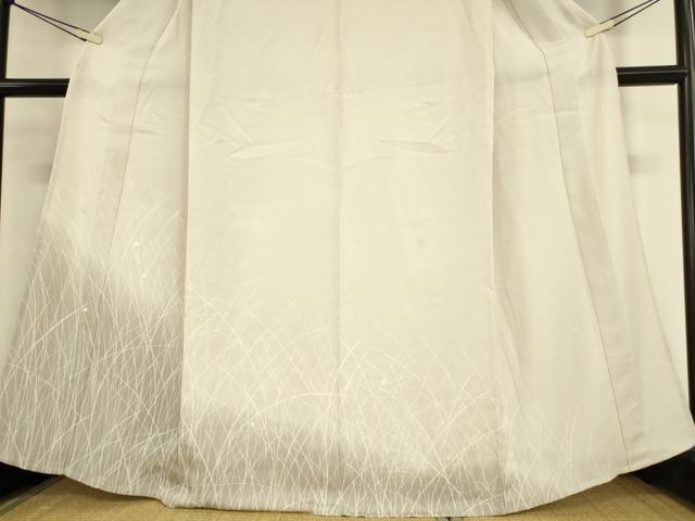 平和屋着物▽訪問着 単衣 駒刺繍 露芝文 暈し染め 銀彩 正絹 逸品 DAAT9506az
