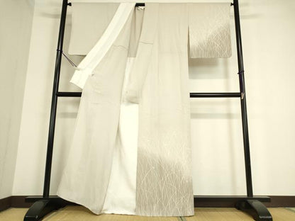 平和屋着物▽訪問着 単衣 駒刺繍 露芝文 暈し染め 銀彩 正絹 逸品 DAAT9506az