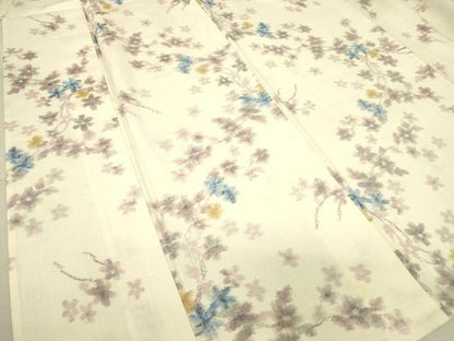 平和屋着物▽上質な紬 単衣 枝花文 正絹 逸品 DAAT9507az