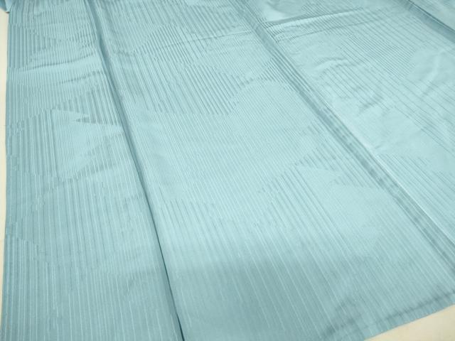 平和屋着物▽上質な色無地　単衣　松皮菱地紋　勿忘草色　正絹　逸品　DAAT9515az