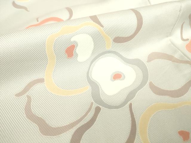 平和屋着物▽上質な小紋 単衣 光琳椿 正絹 逸品 DAAT9518az