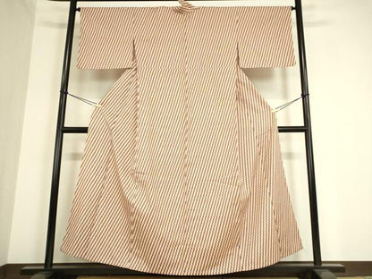 平和屋着物▽上質な紬 単衣 矢羽文 正絹 逸品 DAAT9520az