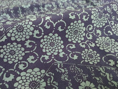 平和屋着物▽上質な小紋 単衣 作家物 型染め 牡丹唐草文 正絹 逸品 DAAT9522az