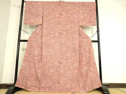平和屋着物▽上質な小紋 単衣 型染 風景樹林文 正絹 逸品 DAAT9527az