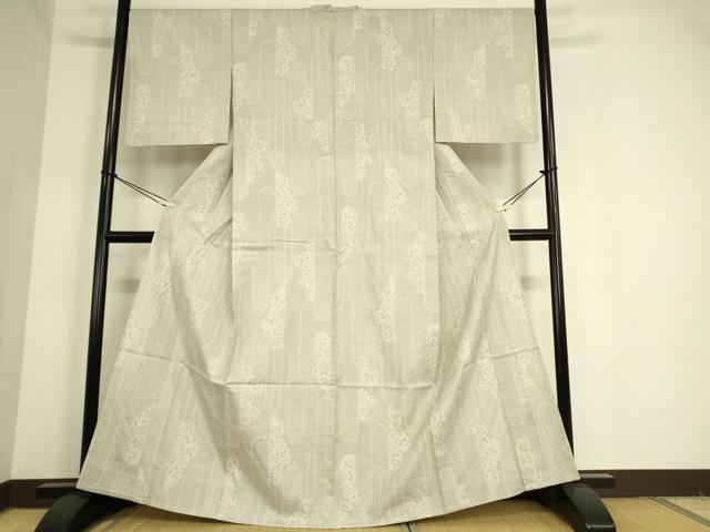 平和屋着物▽結城紬 単衣 花間道 100亀甲 正絹 逸品 DAAT9528az