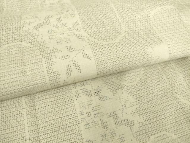 平和屋着物▽結城紬 単衣 花間道 100亀甲 正絹 逸品 DAAT9528az