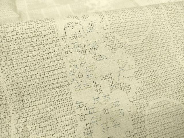 平和屋着物▽結城紬 単衣 花間道 100亀甲 正絹 逸品 DAAT9528az