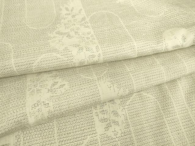 平和屋着物▽結城紬 単衣 花間道 100亀甲 正絹 逸品 DAAT9528az