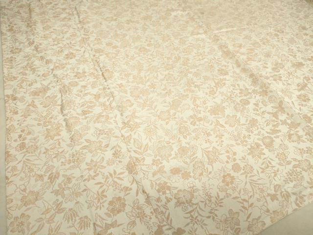 平和屋着物▽上質なお召 単衣 草花文 やまと誂製 正絹 逸品 DAAT9533az
