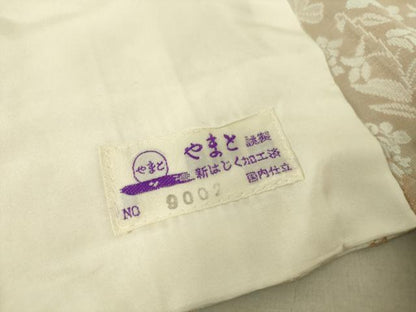 平和屋着物▽上質なお召 単衣 草花文 やまと誂製 正絹 逸品 DAAT9533az