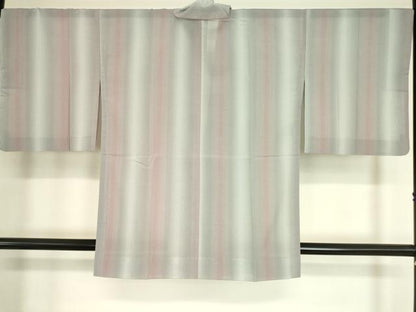 平和屋着物▽道中着 スリーシーズン 春夏秋 塵除け 斜 縞 正絹 逸品 DAAT9535az