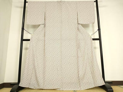 平和屋着物▽上質な小紋 単衣 花唐草文 正絹 逸品 DAAT9632az