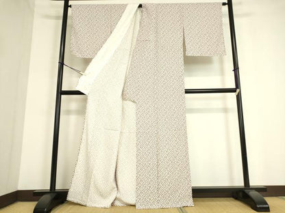 平和屋着物▽上質な小紋 単衣 花唐草文 正絹 逸品 DAAT9632az