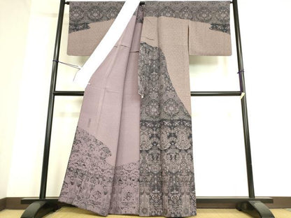 平和屋着物▽極上 前田仁仙 仁仙更紗 訪問着 単衣 更紗花文 さが美扱い 正絹 逸品 DAAT9634az