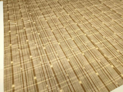 平和屋着物▽上質な紬 単衣 格子 正絹 逸品 DAAT9636az