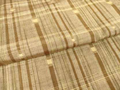 平和屋着物▽上質な紬 単衣 格子 正絹 逸品 DAAT9636az
