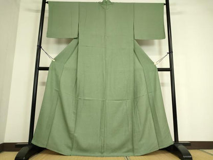 平和屋着物▽上質な色無地　単衣　薄青色　正絹　逸品　未使用　DAAT9641az