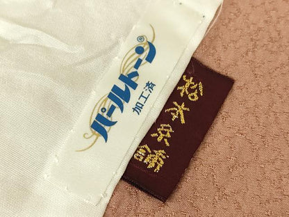 平和屋着物▽上質な色無地　単衣　退紅色　正絹　逸品　DAAT9642az