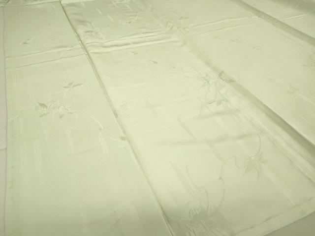 平和屋着物▽上質な色無地 単衣 草花地紋 青磁鼠色 正絹 逸品 DAAT9648az