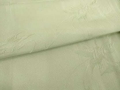 平和屋着物▽上質な色無地 単衣 草花地紋 青磁鼠色 正絹 逸品 DAAT9648az