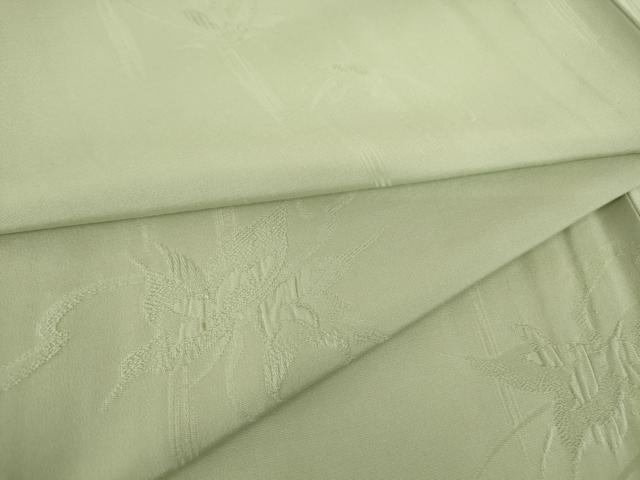 平和屋着物▽上質な色無地 単衣 草花地紋 青磁鼠色 正絹 逸品 DAAT9648az