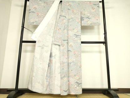 平和屋着物▽小紋 単衣 辻が花 金彩 洗える着物 DAAT9650az