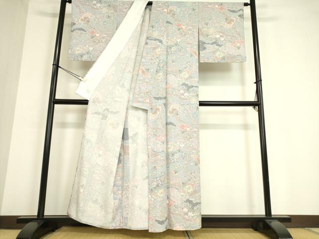 平和屋着物▽小紋 単衣 辻が花 金彩 洗える着物 DAAT9650az