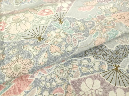 平和屋着物▽小紋 単衣 辻が花 金彩 洗える着物 DAAT9650az